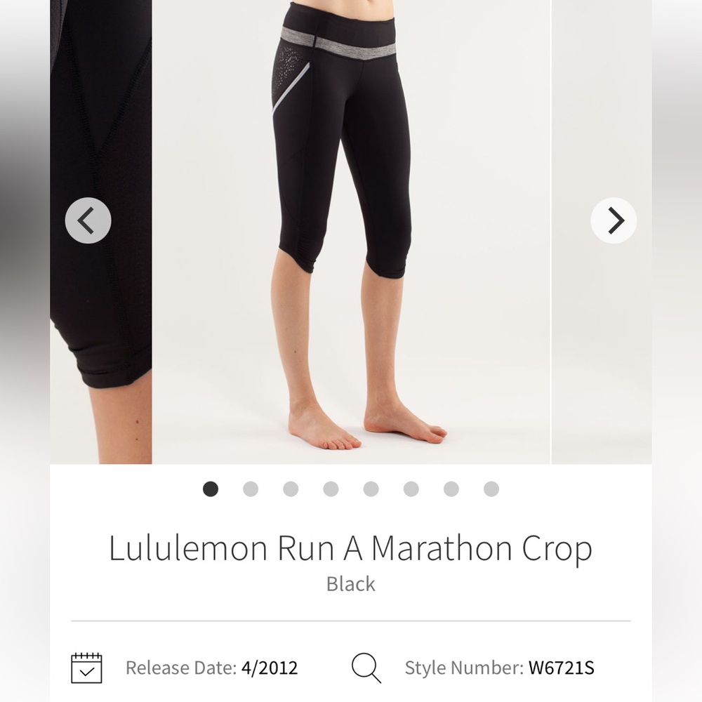 Lululemon Run Like a Marathon black crop legging